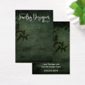 Logo Donkergroene rustieke botanische oorbel houde Visitekaartje (Bureau)