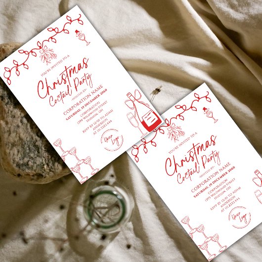 LOGO Doodle Corporation Christmas Coctail Party Kaart