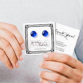 Logo Doodle Stud Oorbel Vierkante Kaart 06 Kleine  Contactkaartje