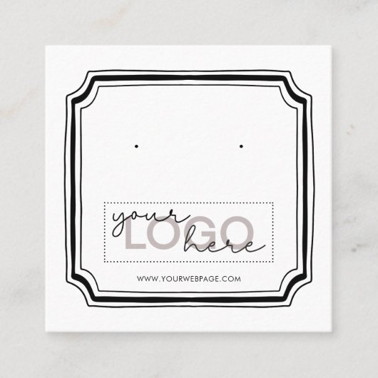 Logo Doodle Stud Oorbellen Vierkante Kaart 01 Pack Contactkaartje (Voorkant)