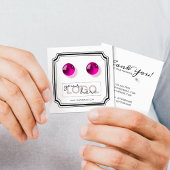 Logo Doodle Stud Oorbellen Vierkante Kaart 01 Pack Contactkaartje