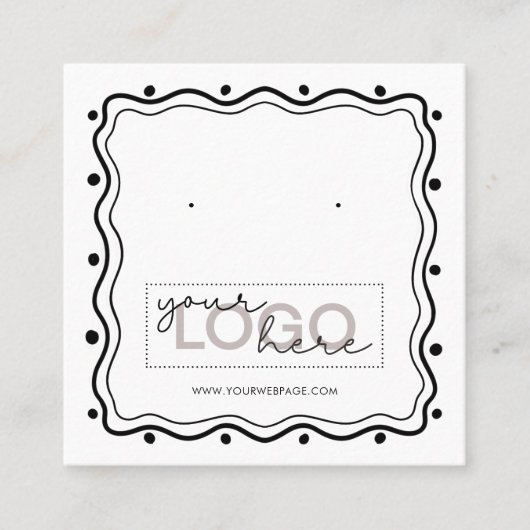 Logo Doodle Stud Oorbellen Vierkante Kaart 04 Pack Contactkaartje (Voorkant)