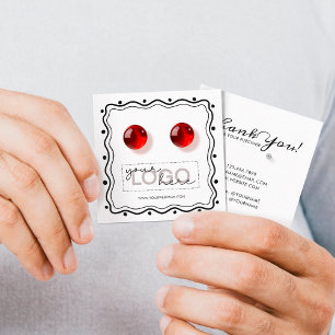 Logo Doodle Stud Oorbellen Vierkante Kaart 04 Pack Contactkaartje