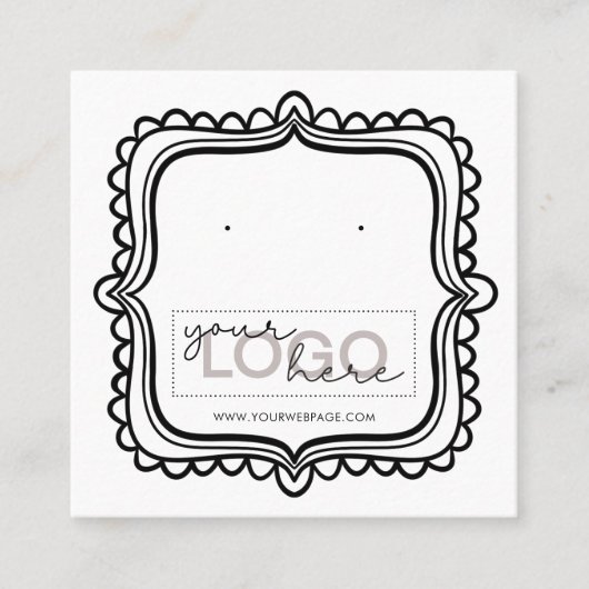 Logo Doodle Stud Oorbellen Vierkante Kaart 07 Pack Contactkaartje (Voorkant)