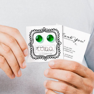 Logo Doodle Stud Oorbellen Vierkante Kaart 07 Pack Contactkaartje