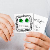 Logo Doodle Stud Oorbellen Vierkante Kaart 07 Pack Contactkaartje