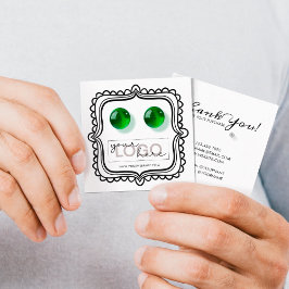 Logo Doodle Stud Oorbellen Vierkante Kaart 07 Pack Contactkaartje