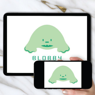 Logo Download Blob Karakter Merk | Leuke Mascotte Kaart