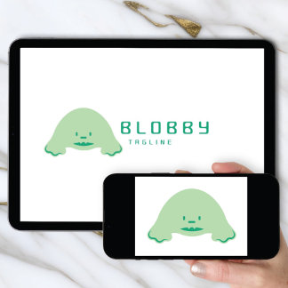 Logo Download Blob Karakter Merk | Schattig Mascot Kaart