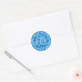Logo Drie witte ringen Aqua Blue-zwempool Ronde Sticker (Envelop)