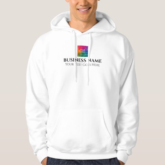 Logo dubbelzijdig afdrukbedrijf hier Sjabloon Mann Hoodie (Voorkant)