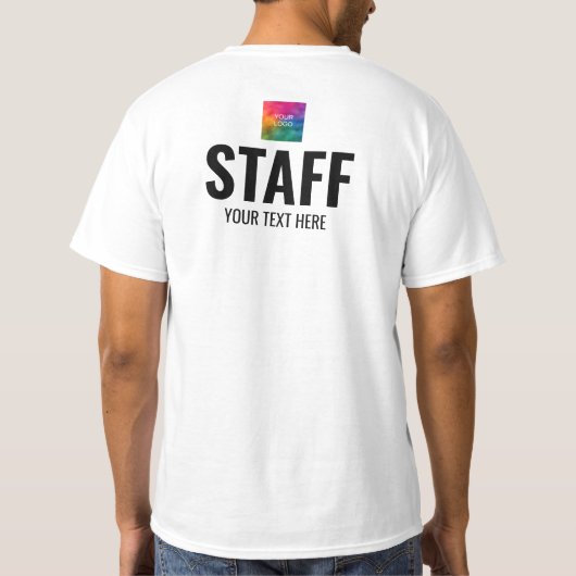 Logo dubbelzijdig afdrukken Mannen witte waarde T-shirt (Achterkant)