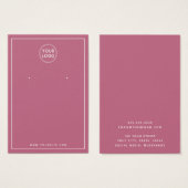 Logo dunne rand roos Mauve oorbel display kaart (Voorkant /achterkant)