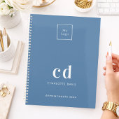 Logo Dusty Blue Monogram initialen Business 2026 Planner