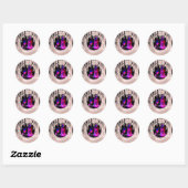Logo Dynasty Drinken Event Lux druist Roos Roze Ronde Sticker (Vel)