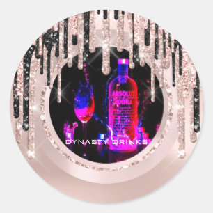 Logo Dynasty Drinken Event Lux druist Roos Roze Ronde Sticker