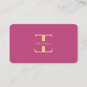 Logo E Monogram Modern Roze Goud Elegant Visitekaartje (Voorkant)