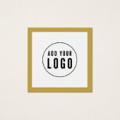 Logo Editable Border Social toevoegen Hartelijk da Vierkante Visitekaartjes (Voorkant)