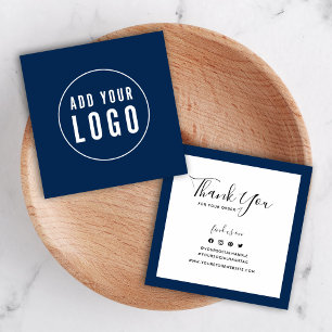 Logo Editable Border Social toevoegen Hartelijk da Vierkante Visitekaartjes