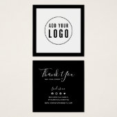 Logo Editable Border Social toevoegen Hartelijk da Vierkante Visitekaartjes (Voorkant /achterkant)