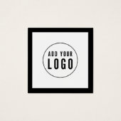 Logo Editable Border Social toevoegen Hartelijk da Vierkante Visitekaartjes (Voorkant)