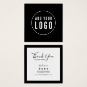 Logo Editable Border Social toevoegen Hartelijk da Vierkante Visitekaartjes (Voorkant /achterkant)