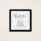 Logo Editable Border Social toevoegen Hartelijk da Vierkante Visitekaartjes (Achterkant)