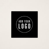 Logo Editable Border Social toevoegen Hartelijk da Vierkante Visitekaartjes (Voorkant)