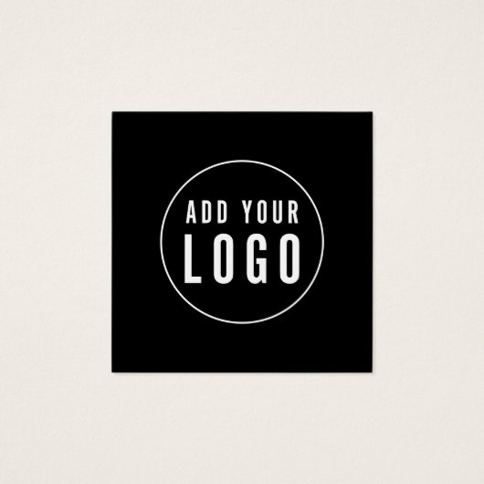 Logo Editable Border Social toevoegen Hartelijk da Vierkante Visitekaartjes (Voorkant)