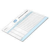 Logo Editable Office Restroom Cleaning Log Notepad Notitieblok (Schuin)