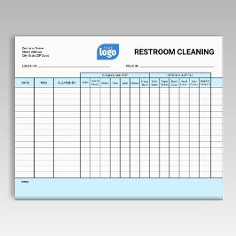 Logo Editable Office Restroom Cleaning Log Notepad Notitieblok