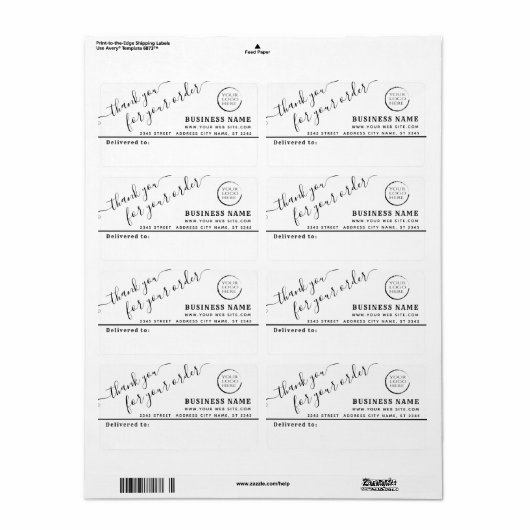 Logo eenvoudig bedankt voor uw verzendlabel (Full Sheet)