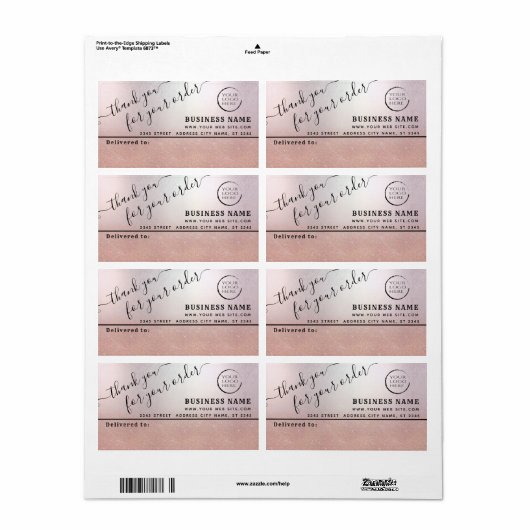 Logo eenvoudig bedankt voor uw zakelijke mailingla etiket (Full Sheet)