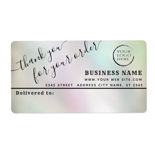 Logo eenvoudig bedankt voor uw zakelijke mailingla etiket (Voorkant)