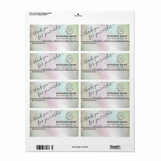 Logo eenvoudig bedankt voor uw zakelijke mailingla etiket (Full Sheet)