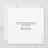 Logo Eenvoudig blauw wit script Corporate Birthday Kaart (Achterkant)