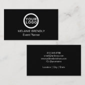 Logo Eenvoudig Modern Minimalistisch Zwart Visitek Visitekaartje (Voorkant / Achterkant)