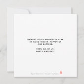 Logo Eenvoudig zwart wit script Corporate Birthday Kaart (Achterkant)