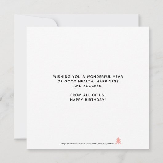 Logo Eenvoudig zwart wit script Corporate Birthday Kaart (Achterkant)