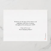 Logo Eenvoudige gedurfde schone witte zakelijke Folie Feestdagenkaart (Achterkant)