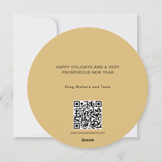 Logo Eenvoudige interne QR-code kerst Feestdagenkaart (Achterkant)