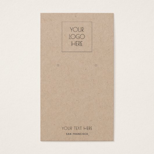 Logo Eenvoudige juwelen die Kraft-kaart verdienen Visitekaartje (Voorkant)