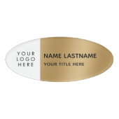 Logo eenvoudige, moderne Faux Gold Magnet-titel Naambadge (Voorkant)