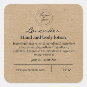 Logo eenvoudige papieringrediënten vierkante sticker (Voorkant)