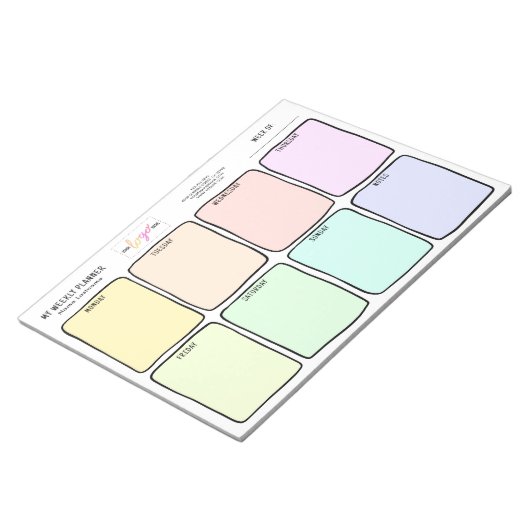 Logo Eenvoudige scheur weg Pastels Weekly Planner Notitieblok (Schuin)