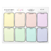 Logo Eenvoudige scheur weg Pastels Weekly Planner Notitieblok (Voorkant)