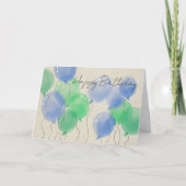 Logo Eenvoudige Waterverf Ballonnen Zakelijke Verj Kaart (Voorkant)