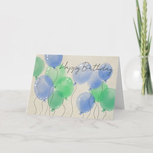 Logo Eenvoudige Waterverf Ballonnen Zakelijke Verj Kaart (Voorkant)
