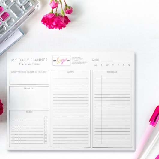 Logo Eenvoudige Witte Moderne Ongedateerde Dagelij Notitieblok