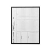 Logo eenvoudige zwarte basis ongedateerde dagelijk notitieblok (Linkerzijde)